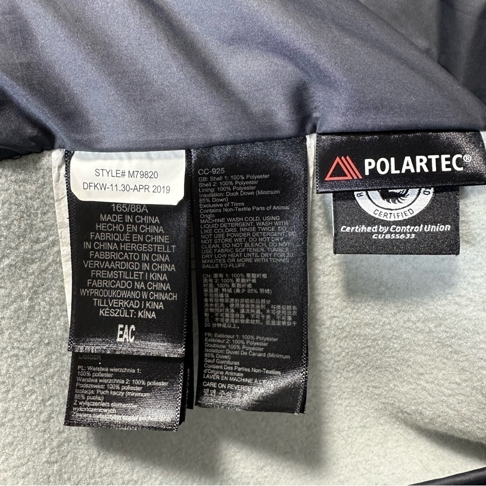 Marmot 700 Fill Down Knit Sleeves Zip Front Puffer Jacket, 700 down fill. - Picture 7 of 7